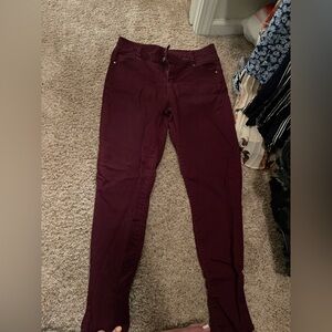 Burgundy jeans